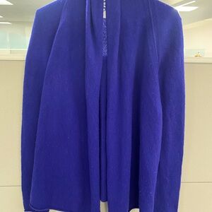 Cashmere Sweater cardigan long sleeve Royal Blue Aqua by Bloomingdales" like new